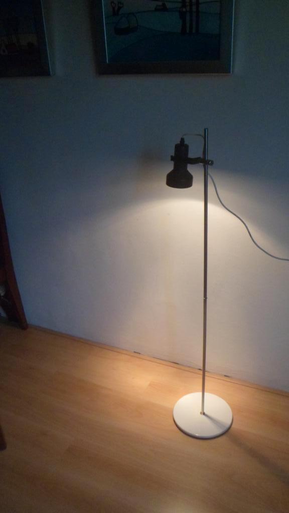 Vintage vloerlamp leeslamp spot staande lamp chroom wit 1.20, Antiek en Kunst, Antiek | Lampen, Ophalen of Verzenden
