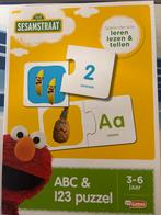 Sesamstraat ABC & 123 Puzzel, Ophalen of Verzenden, Minder dan 10 stukjes, Zo goed als nieuw, 2 tot 4 jaar