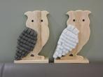 * Set van tweetal houten decoratieve uiltjes (25 cm hoog), Nieuw, Ophalen of Verzenden