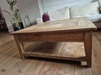 Robuuste houten salontafel, Huis en Inrichting, Tafels | Salontafels, Ophalen, Gebruikt, 50 tot 75 cm, Vierkant