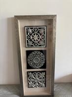 Exclusieve Wanddecoratie ‘tableau 3 ornaments silver, Ophalen of Verzenden, Zo goed als nieuw