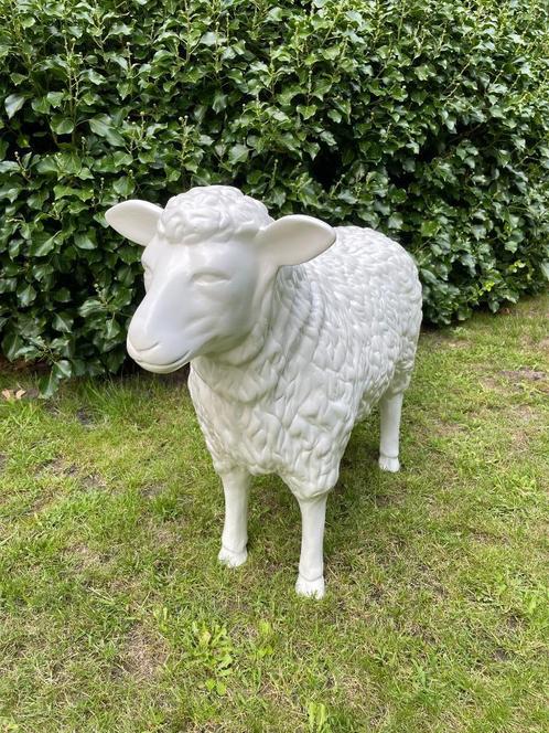 (Tuin)Beeld schaap, Wit, tuin, boerderij, gazon 65cm, Tuin en Terras, Tuinbeelden, Nieuw, Dierenbeeld, Kunststof, Ophalen