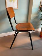 Schoolstoel - Hout & Metaal, Gebruikt, Bruin, Ophalen of Verzenden, Eén