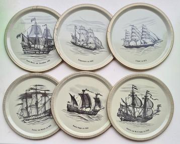 Bekende oude ZEILSCHEPEN onderzetters ca.1970 beschikbaar voor biedingen