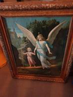Vintage schilderij engel op linnen, Ophalen of Verzenden
