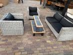 2+1+1 tuinset riet + salontafel+opzettafel, Tuin en Terras, Ophalen, 5 zitplaatsen, Gebruikt, Rotan