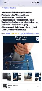 Echt leren pasjeshouder met RFID bescherming - Zwart, Overige merken, Zwart, Nieuw, Ophalen of Verzenden