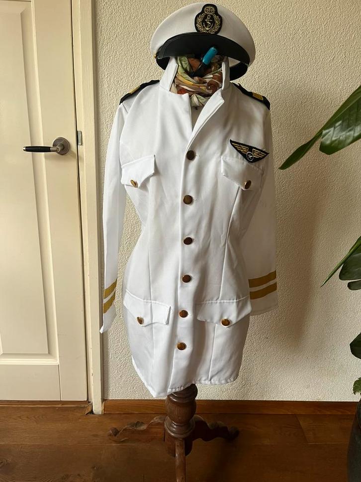 Verkleedkleren: Kapitein, Captain, Piloot jurkje + pet mt S, Kleding | Dames, Carnavalskleding en Feestkleding, Gedragen, Kleding
