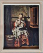 L.Kleintjes naar Nicolaes Maes  "De Jonge naaister", Antiek en Kunst, Ophalen