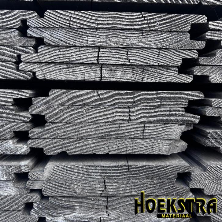 ⚫ Vuren halfhouts rabat zwart 18x170 | €19,50 p/m2! ⚫, Doe-het-zelf en Verbouw, Hout en Planken, Nieuw, Plank, Vuren, 300 cm of meer