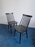 2x (set) Kave Home Tressia spijlen eetkamer of bijzetstoelen, Ophalen, Zo goed als nieuw, Zwart, Twee