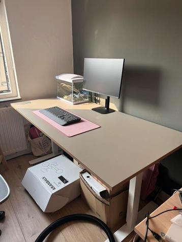 IKEA Trotten 160 x 80 zit sta bureau beige wit