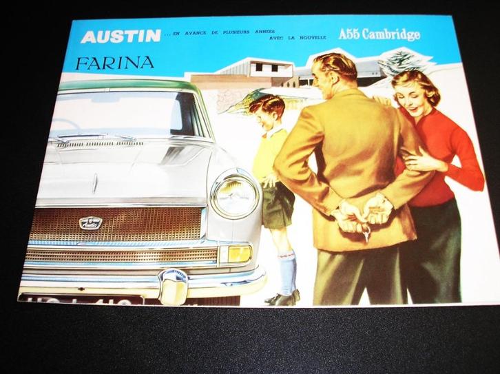 Austin A55 Cambridge (2x), Engels en Frans, 1960, Boeken, Auto's | Folders en Tijdschriften, Gelezen, Overige merken, Ophalen of Verzenden