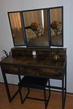 Kaptafel- make up tafel met spiegel en stoel, Huis en Inrichting, Ophalen, Zo goed als nieuw, 50 tot 100 cm, Minder dan 100 cm