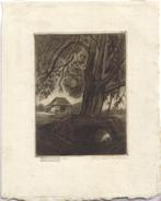 J. M. Graadt v. Roggen ets "Landschap Bij Gennep" gesigneerd, Ophalen