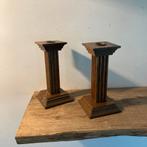 Vintage Houten Kandelaars Meubelfabriek Oosterwijk, Ophalen of Verzenden