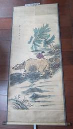 Oude Chinese rol handgeschilderd schildering, Ophalen of Verzenden