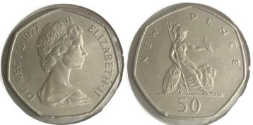 Engeland - 50np of 50 new penny 1977 UNC beschikbaar voor biedingen