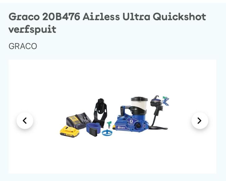 Graco 20B476 Airless Ultra Quickshot Verfspuit, Doe-het-zelf en Verbouw, Overige Doe-het-zelf en Verbouw, Zo goed als nieuw, Ophalen of Verzenden