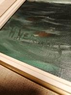 PRACHTIG MARITIEM OLIEVERF OP DOEK 60X50 cm. Hermans, Antiek en Kunst, Kunst | Schilderijen | Klassiek, Ophalen of Verzenden