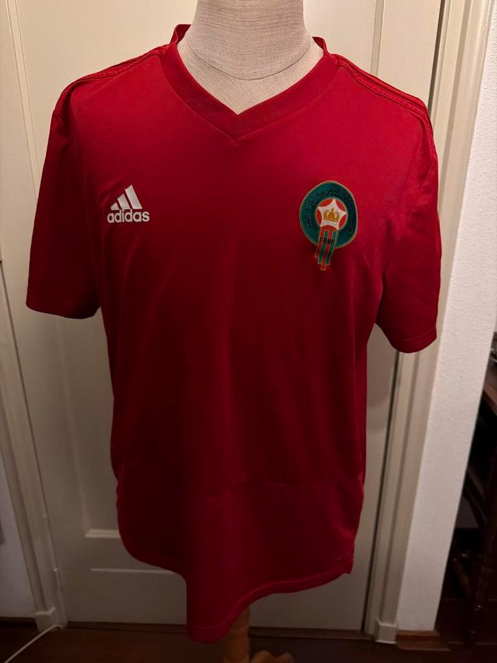 Adidas Marokko Voetbalshirt Rood, Kleding | Heren, T-shirts, Zo goed als nieuw, Maat 52/54 (L), Rood, Ophalen of Verzenden