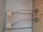 2x vloerlamp matzilver en gebroken witte kap, Huis en Inrichting, Lampen | Vloerlampen, Ophalen, Metaal, 150 tot 200 cm