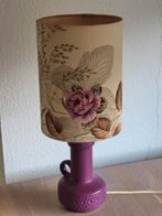 Vintage keramieke warm paarse lamp; 40 cm hoog, Huis en Inrichting, Lampen | Tafellampen, Ophalen of Verzenden, Gebruikt, Minder dan 50 cm