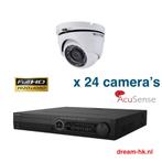 2MP Hikvision 32CH TVI set/32CH AcuSense DVR + 24x camera's