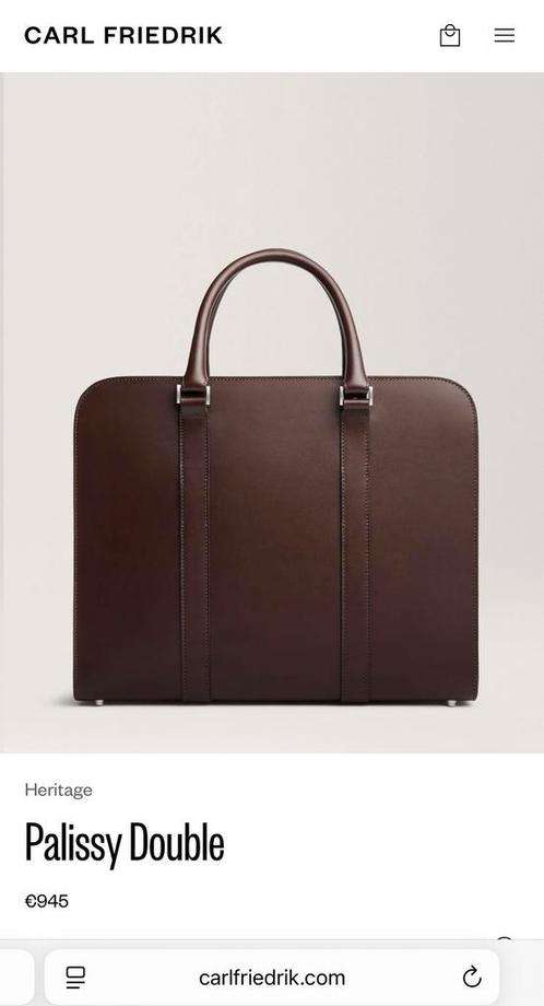 Originele Carl Friedrik leren computer / document tas, Computers en Software, Laptoptassen, Zo goed als nieuw, 16 inch, Ophalen of Verzenden