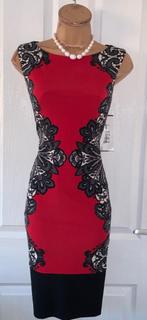 Joseph Ribkoff prachtig rood/zwarte chique jurk mt 48, Overige kleuren, ., Maat 46/48 (XL) of groter, Joseph Ribkoff