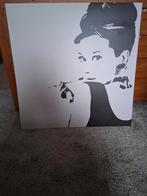 Schilderij van Audrey Hepburn 90x90., Antiek en Kunst, Kunst | Schilderijen | Modern, Ophalen