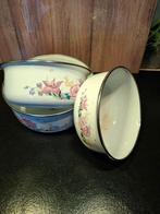 3 Emaille schalen met bloemenmotief, Antiek en Kunst, Ophalen of Verzenden