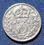 Groot-Brittannië 3 pence 1902 Km 797, Verzenden, Overige landen, Losse munt, Zilver