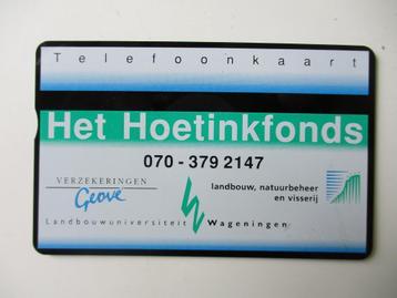 telefoonkaart Het Hoetinkfonds beschikbaar voor biedingen
