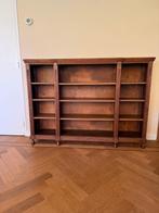 Stevige eikenhouten boekenkast – drie brede vakken, Met plank(en), Gebruikt, 100 tot 150 cm, Eikenhout