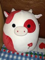 Originele Squishmellow koe knuffel rood met wit 21 cm groot, Ophalen of Verzenden, Zo goed als nieuw