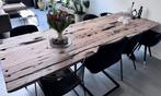 Mooie, grote eettafel van stevig hout!, Huis en Inrichting, Tafels | Eettafels, Gebruikt, 200 cm of meer, Stoer!, Rechthoekig