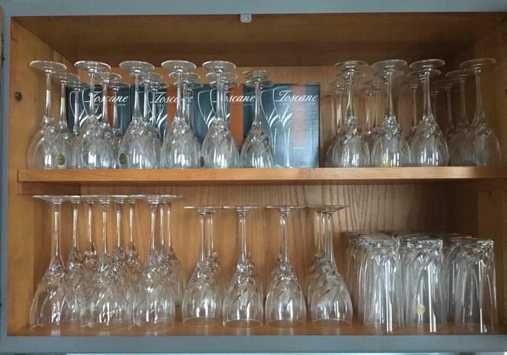 Toscane Glazen Set - Wijn, Port, Longdrink + Karaf, Huis en Inrichting, Keuken | Servies, Zo goed als nieuw, Glas of Glazen, Overige stijlen