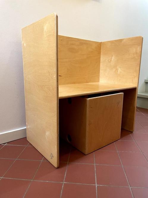 Vintage Van Dijk kubus tafel en kubusstoel, Kinderen en Baby's, Kinderkamer | Tafels en Stoelen, Gebruikt, Tafel(s) en Stoel(en)