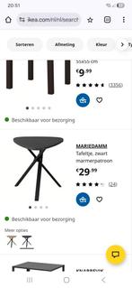 Bijna NIEUWE IKEA bijzettafel blad met marmer patroon., Huis en Inrichting, Tafels | Salontafels, Ophalen, Minder dan 50 cm, Minder dan 50 cm
