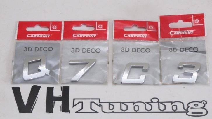 3D logo letters chroom, zelfklevend merk Carpoint, Auto diversen, Tuning en Styling, Ophalen of Verzenden