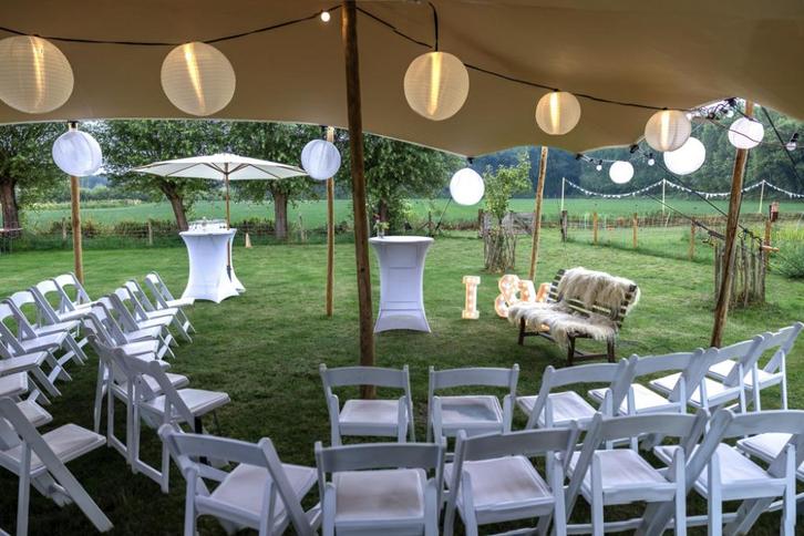 Stretchtent verhuur | Bruiloften | Feesten | Catering, Hobby en Vrije tijd, Feestartikelen | Verhuur, Nieuw, Geboorte of Huwelijk