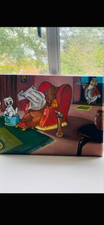 Olieverf Bommel & Tom Poes (40x30cm), Antiek en Kunst, Verzenden