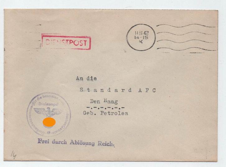 DDPN Reichskommissar Den Haag 1942, Verzamelen, Militaria | Tweede Wereldoorlog, Overige soorten, Overige typen, Nederland, Verzenden