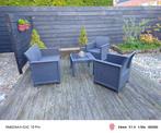 Tuinsetmeubels met kussens, Tuin en Terras, Tuinstoelen, Ophalen, Gebruikt, Plastic