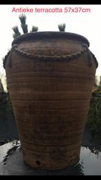 Grote 57cm hoge terracotta oude vaas bloempot uniek, Tuin en Terras, Bloempotten, 40 tot 70 cm, Terracotta, Tuin, Rond