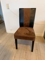 High brown dinner table chairs. Price for all 6 chairs!, Ophalen, Bruin, Leer, Zo goed als nieuw