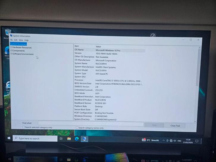 Intel NUC met voeding en bevestigingsplaat, Computers en Software, Desktop Pc's, Gebruikt, 2 tot 3 Ghz, SSD, 4 GB, Ophalen of Verzenden