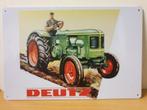 Deutz tractor land boer reclamebord van metaal wandbord, Verzamelen, Nieuw, Reclamebord, Ophalen of Verzenden