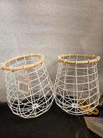 2 Nieuwe witte metalen mandjes, Ophalen of Verzenden, Nieuw